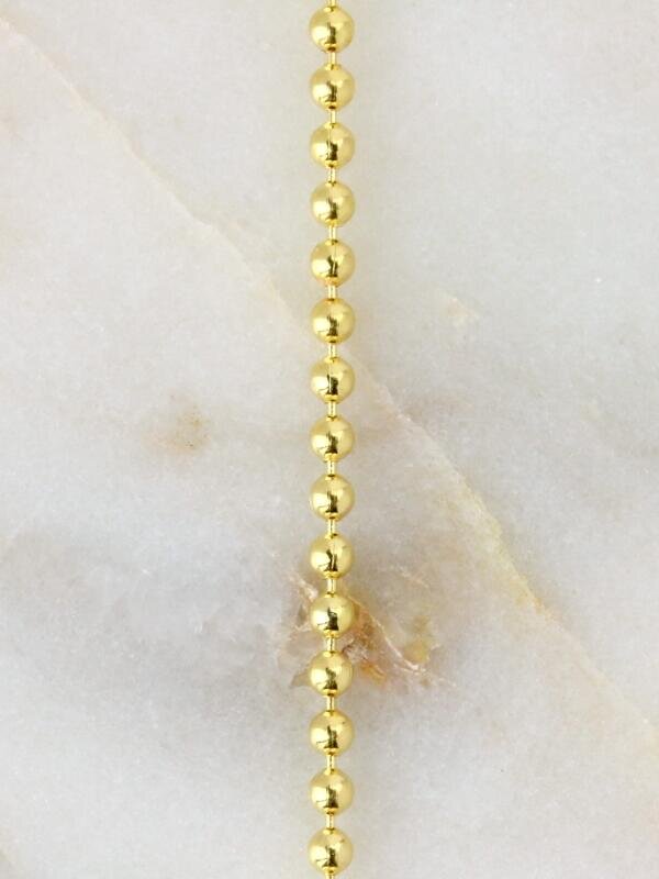 Solid 14K Gold Ball Chain Necklace With Lobster Lock