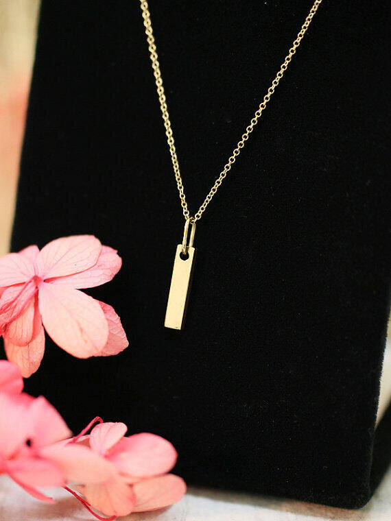 Gold Bar Pendant 12x3MM Gold Bar Gold Bar Charm