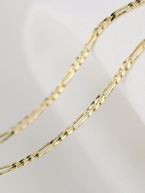 14K solid gold フィガロチェーン　20インチ　3.1ミリ 楽天市場】ステンレスネックレス サージカルステンレス製