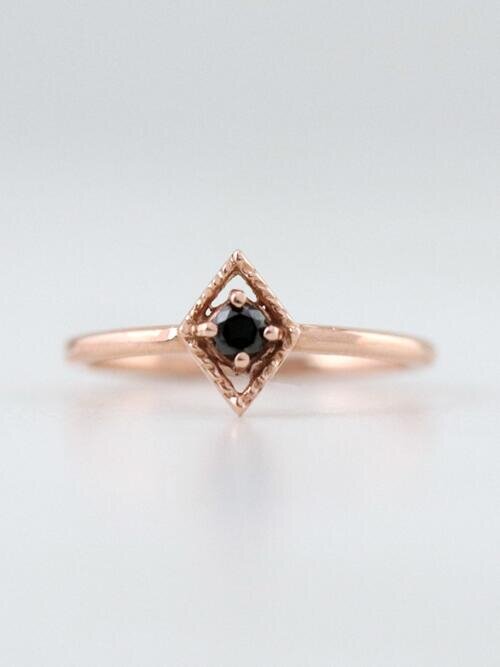 Kite Black Diamond Ring