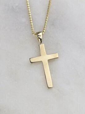 Men's Classic Gold Cross Pendant