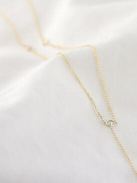 0.40CT Natural Diamond Laviat Necklace